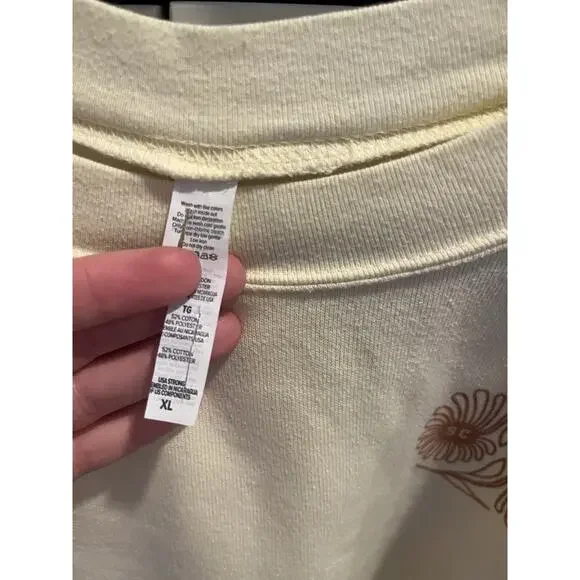 Scout Coffee Comapany California crop fleece sweatshirt size XL yellow SCCD logo - Picture 3 of 6